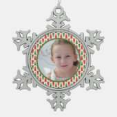 Geometric Christmas Tree Grove Tin Sneeuwvlok Ornament (Voorkant)