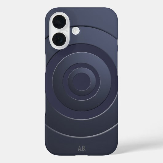 Geometric Circles Modern Blauw met alle Initialen Case-Mate iPhone Case (Achterkant)