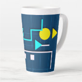 Geometric Circuit Mug Latte Mok (Rechterhoek)