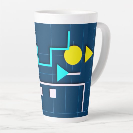 Geometric Circuit Mug Latte Mok (Rechterhoek)