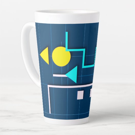 Geometric Circuit Mug Latte Mok (Linkerhoek)