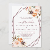 Geometric Classic Chic Boho Bloemenuitnodiging Nue Kaart (Voorkant)