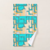  Geometric Color‑Blocked Motif Modern Bad Handdoek (Handdoek)
