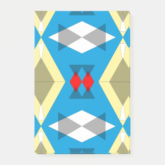Geometric Convergence in Blue and Gold Post-it® Notes (Voorkant)