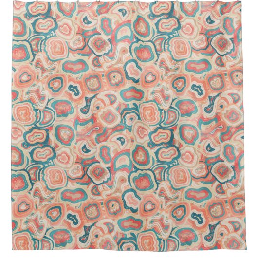 Geometric Coral Shapes Douchegordijn (Voorkant)