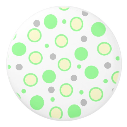 Geometric Cream Mint Yellow Keramische Knop (Voorkant)