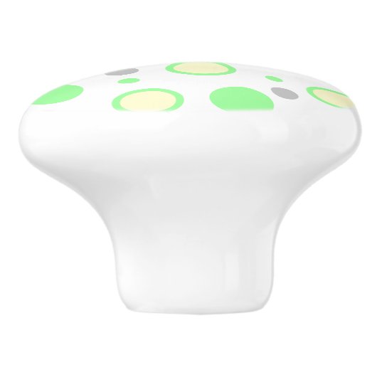 Geometric Cream Mint Yellow Keramische Knop (Zijkant)