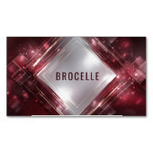 Geometric Crimson Red Gilded Frame Dynamic Magnetisch Visitekaartje (Voorkant)
