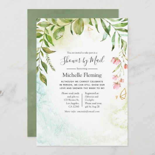 Geometric Crystal Baby of Vrijgezellenfeest per Ma Kaart (Voorkant / Achterkant)