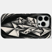 Geometric Crystal Black and White iPhone Case (Achterkant (horizontaal))
