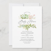 Geometric Crystal Greenery Baby shower Kaart (Voorkant)