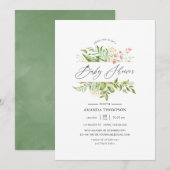 Geometric Crystal Greenery Baby shower Kaart (Voorkant / Achterkant)