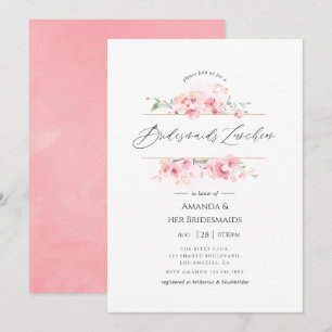 Geometric Crystal Greenery Bridesmaids Luncheon Kaart