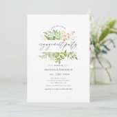 Geometric Crystal Greenery Engagement Party Kaart (Staand voorkant)