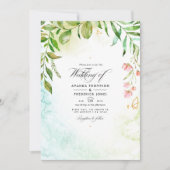 Geometric Crystal Greenery Garden Wedding Kaart (Voorkant)