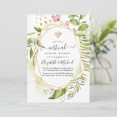 Geometric Crystal Greenery Online Virtual Wedding Kaart (Staand voorkant)