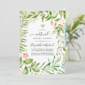 Geometric Crystal Greenery Online Virtual Wedding Kaart (Staand voorkant)