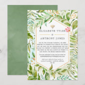 Geometric Crystal Greenery Virtual Wedding Aankondiging (Voorkant / Achterkant)
