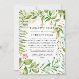 Geometric Crystal Greenery Virtual Wedding Aankondiging