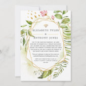 Geometric Crystal Greenery Virtual Wedding Aankondiging (Voorkant)
