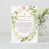 Geometric Crystal Greenery Virtual Wedding Aankondiging (Staand voorkant)