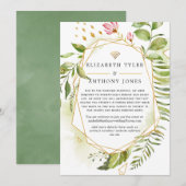Geometric Crystal Greenery Virtual Wedding Aankondiging (Voorkant / Achterkant)