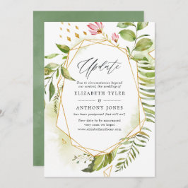 Geometric Crystal Greenery Wedding Update Kaart