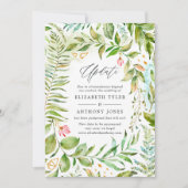 Geometric Crystal Greenery Wedding Update Kaart (Voorkant)