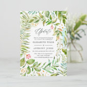 Geometric Crystal Greenery Wedding Update Kaart (Staand voorkant)