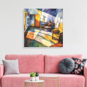Geometric Cubist Sunlight Interior Canvas Afdruk (Insitu (Woonkamer))