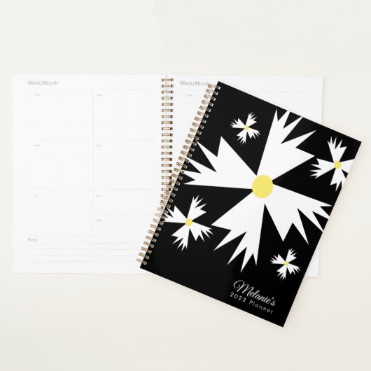 Geometric Daisy Floral Botanical Name Planner (Display)