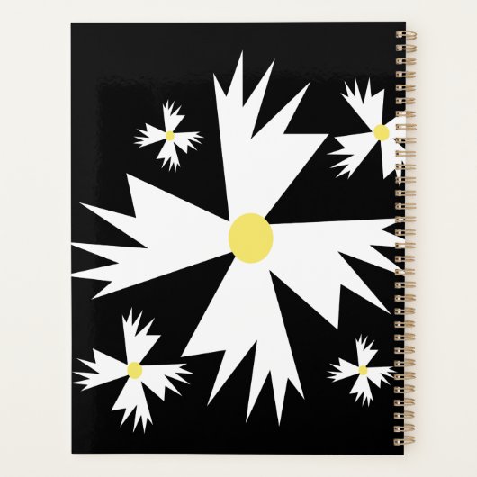 Geometric Daisy Floral Botanical Name Planner (Achterkant)