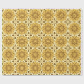 Geometric Daisy Pattern in Mustard Gold Cadeaupapier (Vlak)