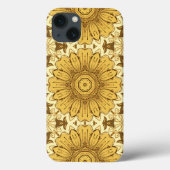 Geometric Daisy Pattern in Mustard Gold Case-Mate iPhone Case (Achterkant)