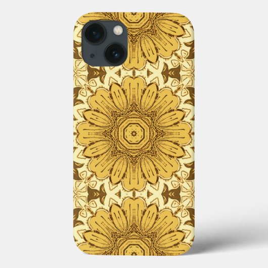 Geometric Daisy Pattern in Mustard Gold Case-Mate iPhone Case (Achterkant)