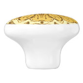 Geometric Daisy Pattern in Mustard Gold Keramische Knop (Zijkant)