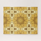 Geometric Daisy Pattern in Mustard Gold Legpuzzel (Horizontaal)