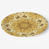Geometric Daisy Pattern in Mustard Gold Papieren Bordje (Gekanteld)