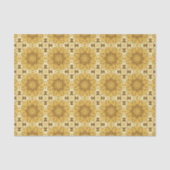 Geometric Daisy Pattern in Mustard Gold Tissuepapier (Voorkant)