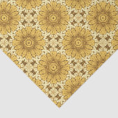Geometric Daisy Pattern in Mustard Gold Tissuepapier (Detail)