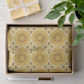 Geometric Daisy Pattern in Mustard Gold Tissuepapier (Geschenk)