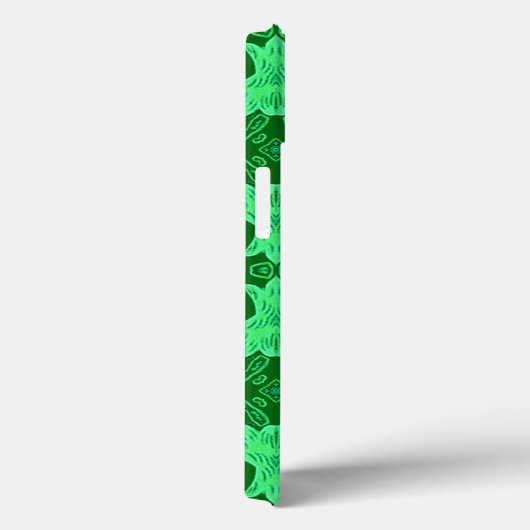 Geometric Daisy Pattern in Turquoise en Green Case-Mate iPhone Case (Achterkant / Rechts)