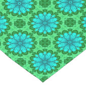 Geometric Daisy Pattern in Turquoise en Green Korte Tafelloper (Hoek)