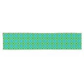 Geometric Daisy Pattern in Turquoise en Green Korte Tafelloper (Horizontaal)