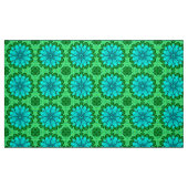 Geometric Daisy Pattern in Turquoise en Green Stof (Fat Quarter)