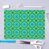 Geometric Daisy Pattern in Turquoise en Green Tissuepapier (Craft)