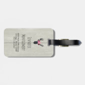 Geometric Deer Head met Floral Crown on Fake Wood Bagagelabel (Achterkant horizontaal)