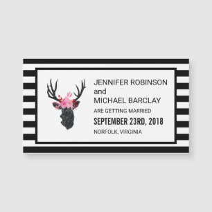Geometric Deer Head Wedding Save the Date