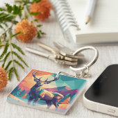 Geometric Deer Keychain (Voorkant Rechts)