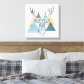Geometric Deer Portret Canvas Afdruk (Insitu (Slaapkamer))